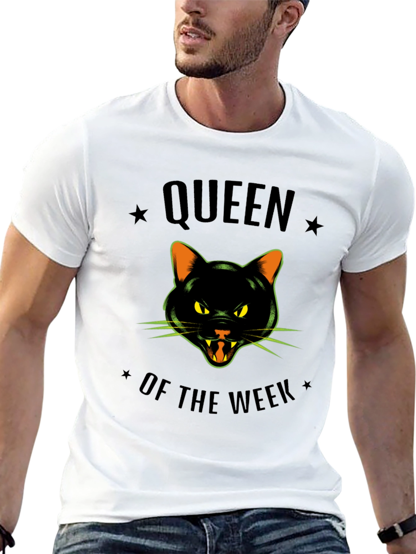 Queen of the Week Black Cat Graphic T-Shirt