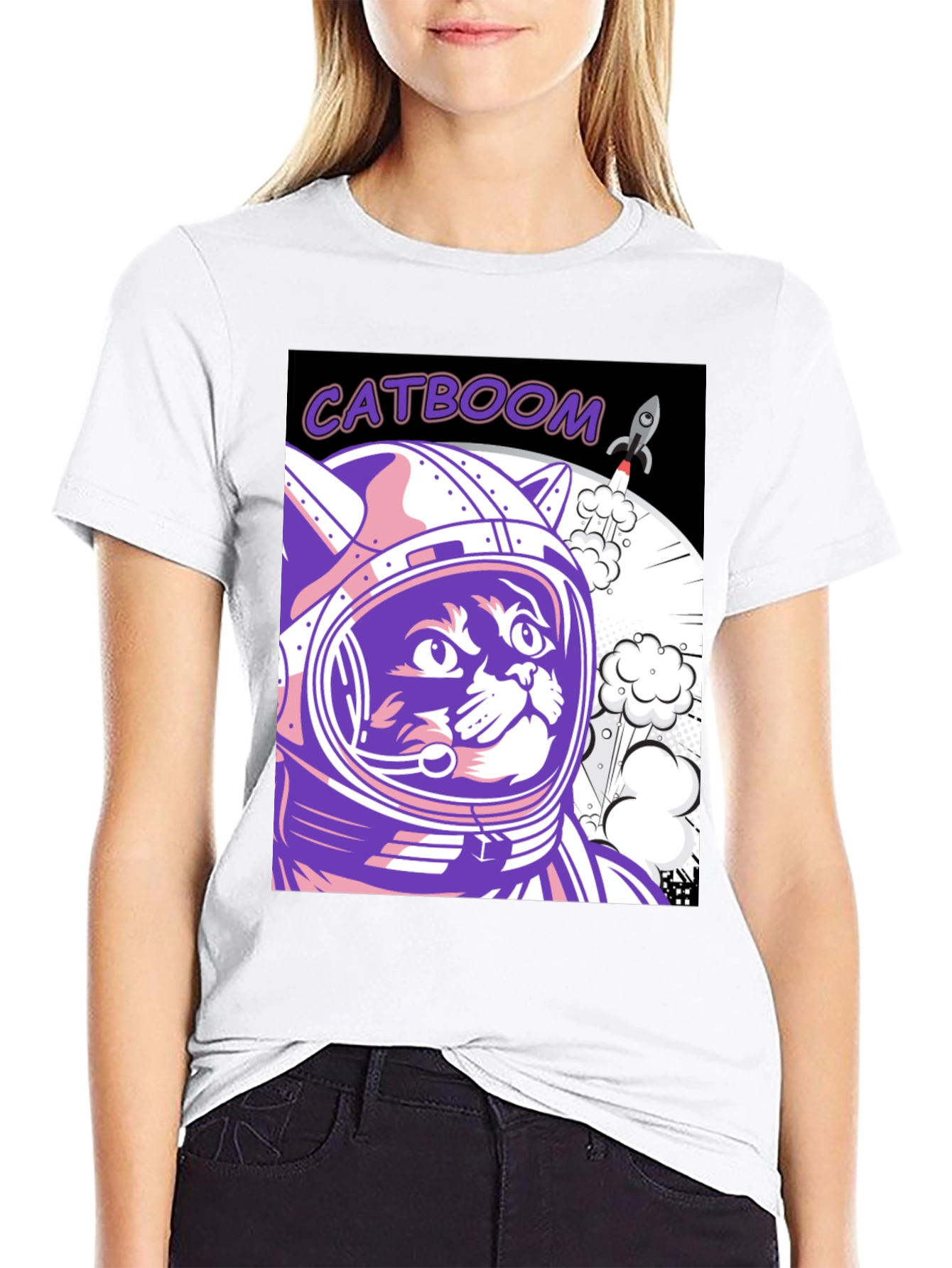 Catboom Astronaut Cat Graphic Tee