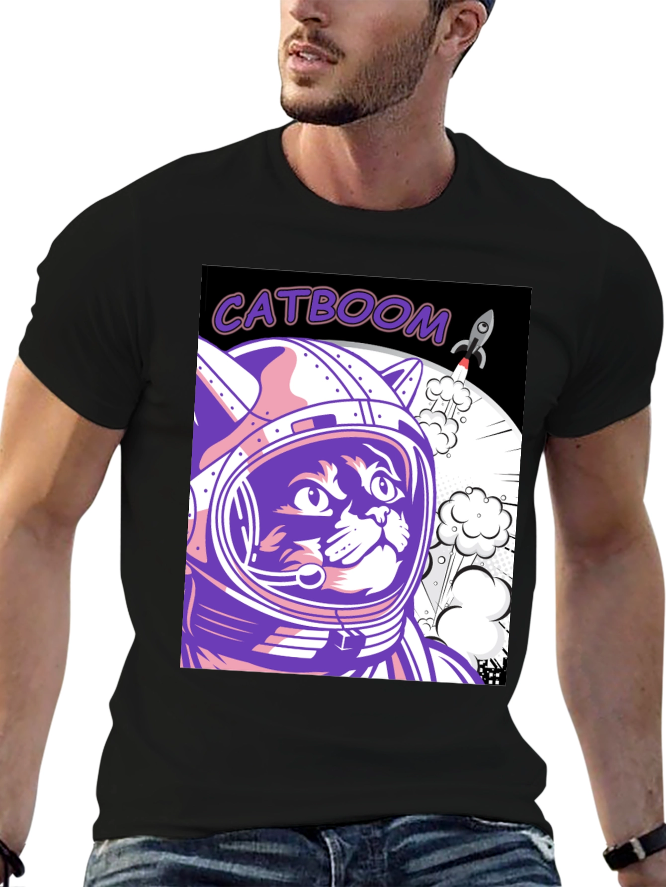 Catboom Astronaut Cat Graphic Tee