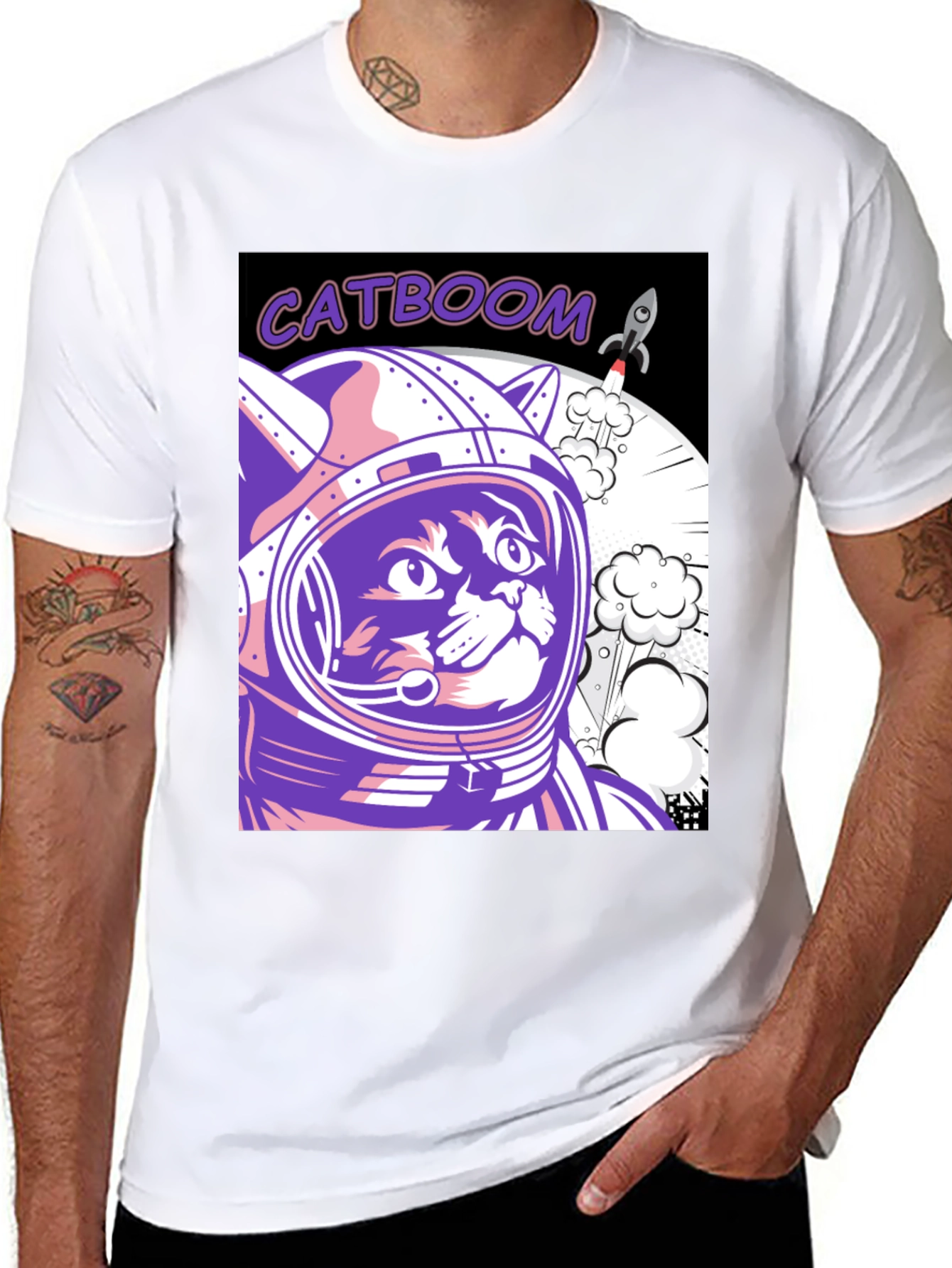 Catboom Astronaut Cat Graphic Tee