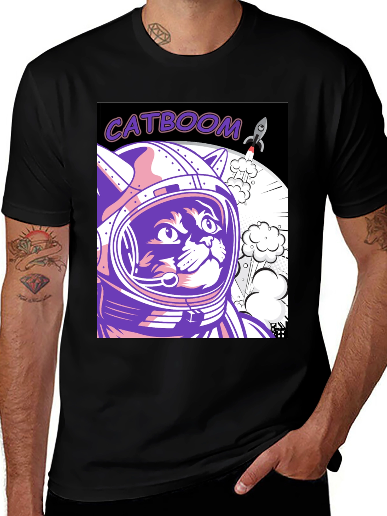 Catboom Astronaut Cat Graphic Tee