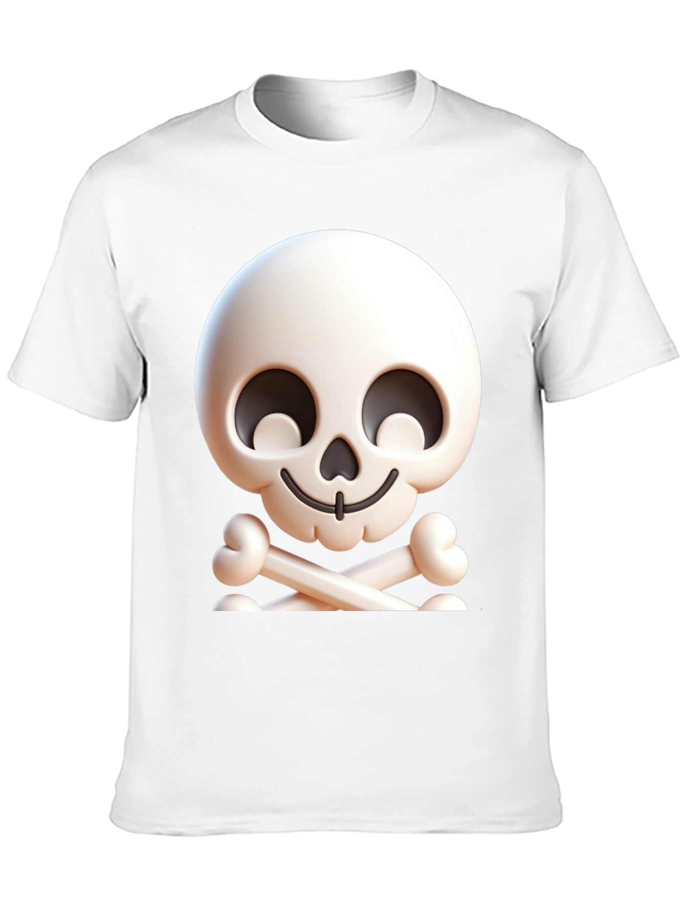 Cartoon Skull & Crossbones Graphic Black T-Shirt