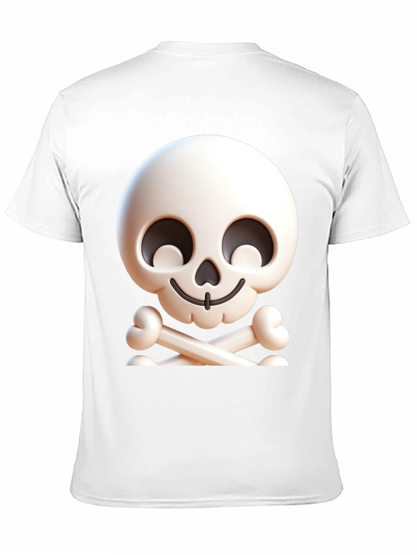 Cartoon Skull & Crossbones Graphic Black T-Shirt