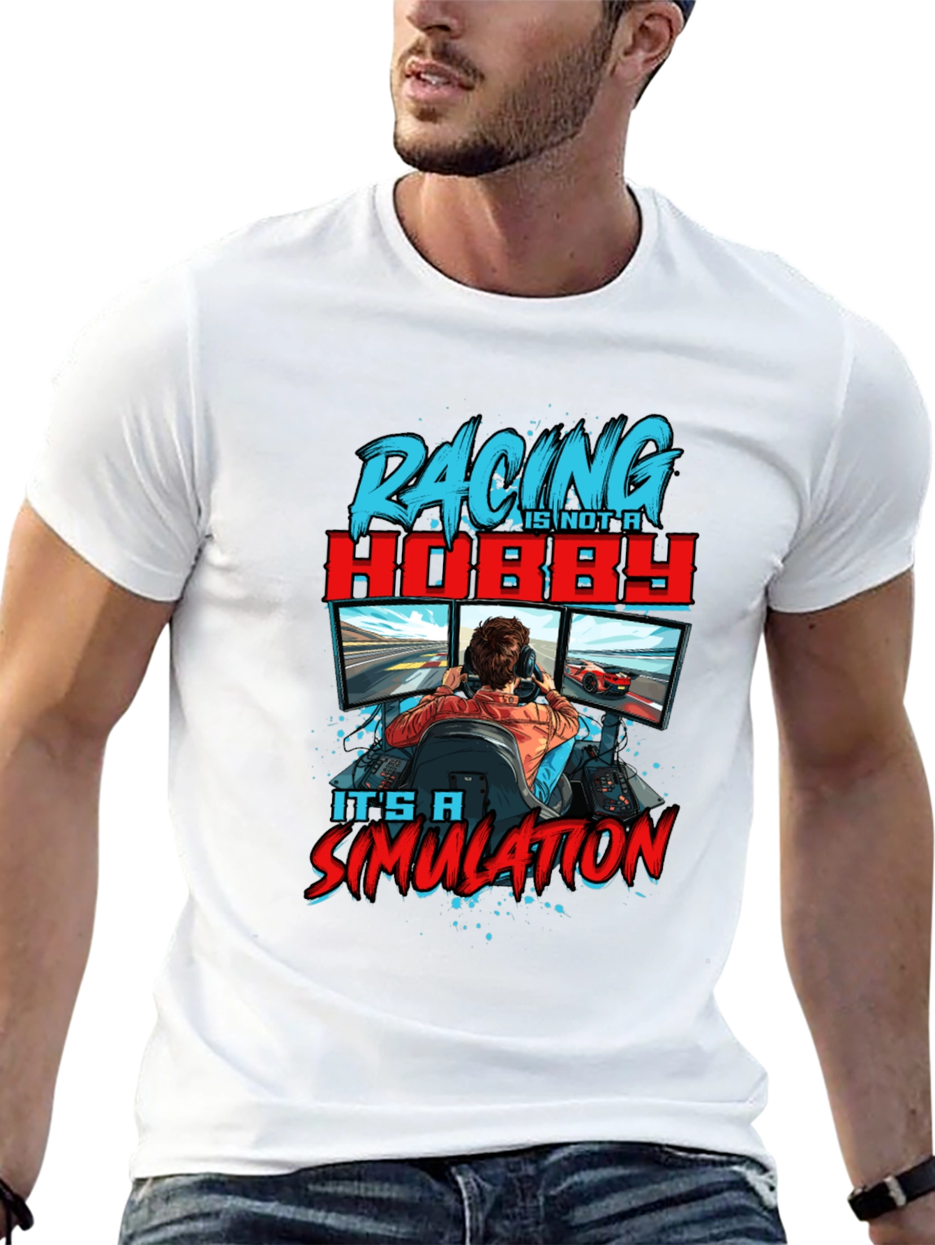 Racing is Not a Hobby Simulation Black T-Shirt