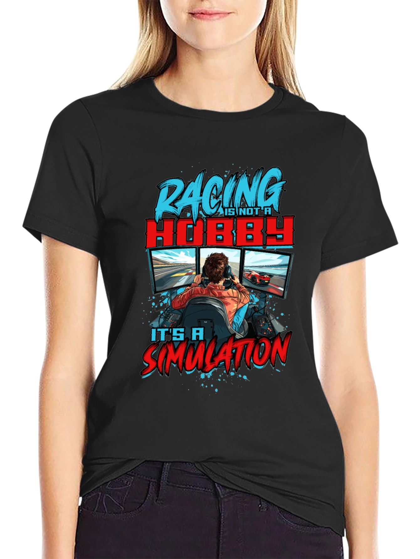 Racing is Not a Hobby Simulation Black T-Shirt