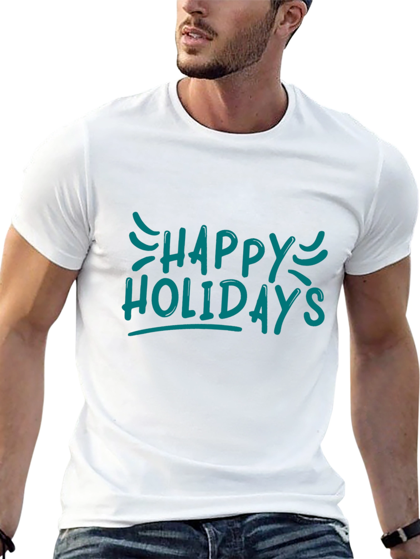 Happy Holidays Graphic Black T-Shirt