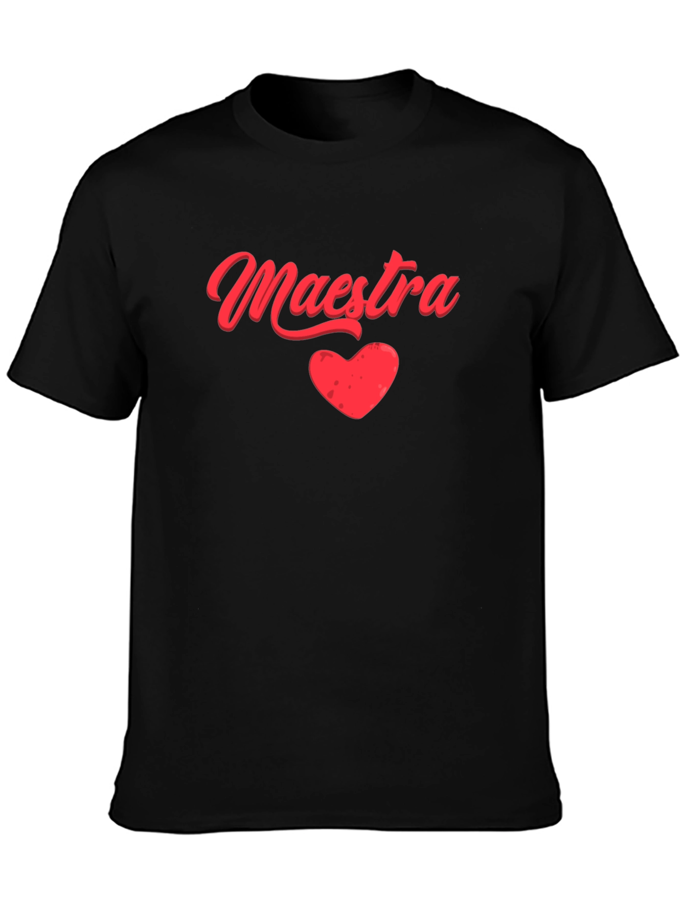 Maestra Heart Graphic T-Shirt - Black Cotton Tee