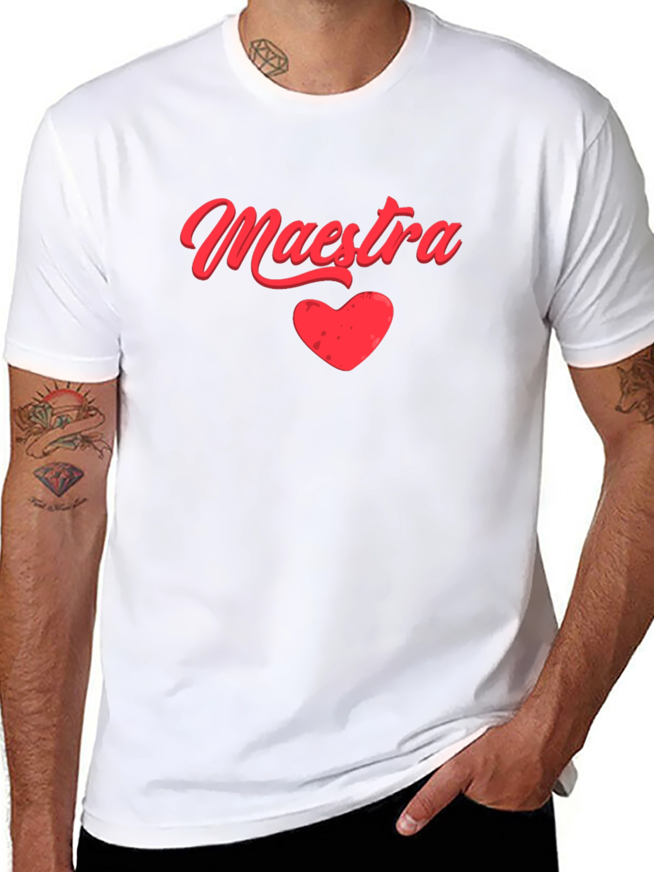 Maestra Heart Graphic T-Shirt - Black Cotton Tee
