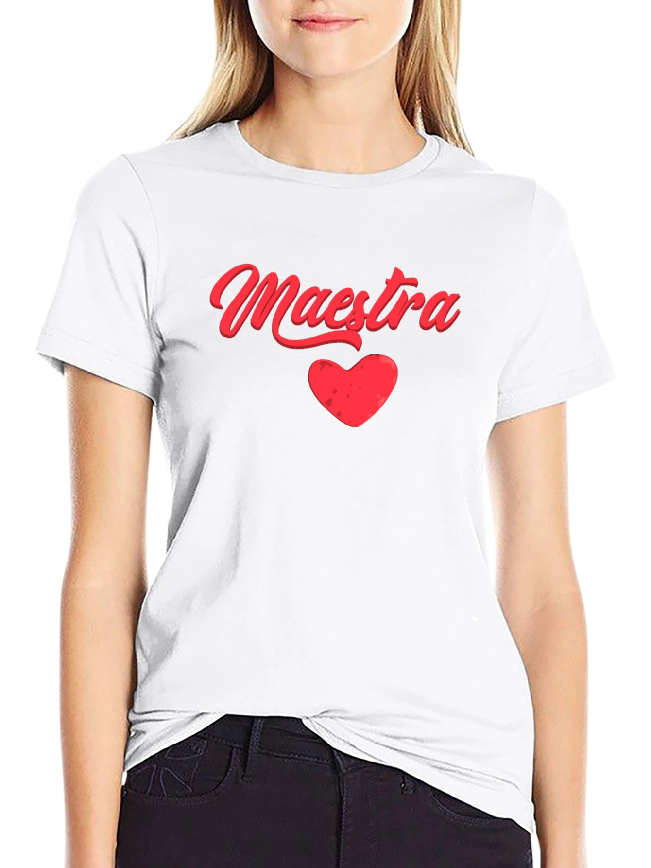 Maestra Heart Graphic T-Shirt - Black Cotton Tee