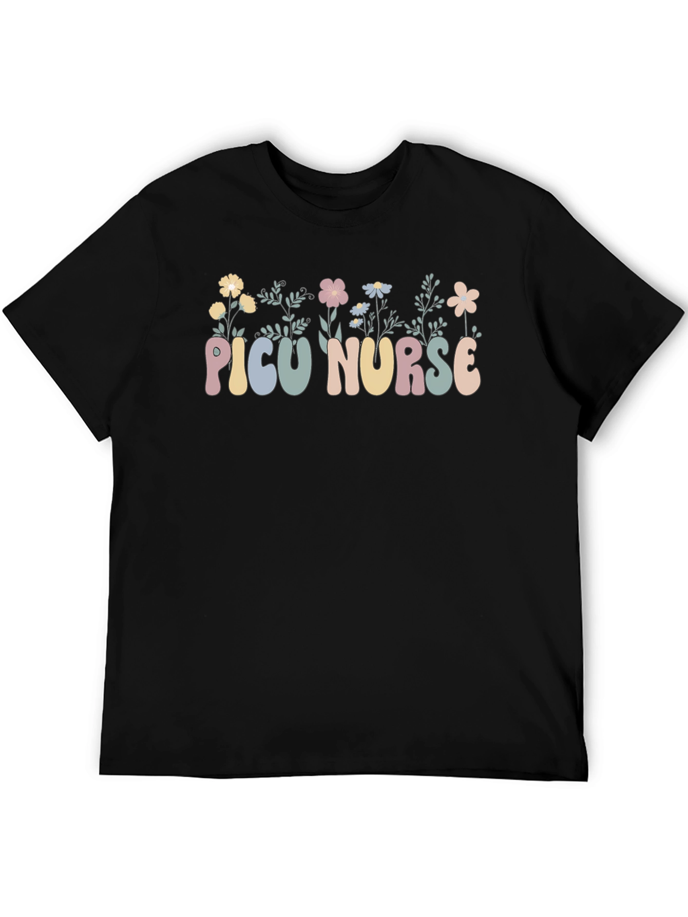 PICU Nurse Floral T-Shirt