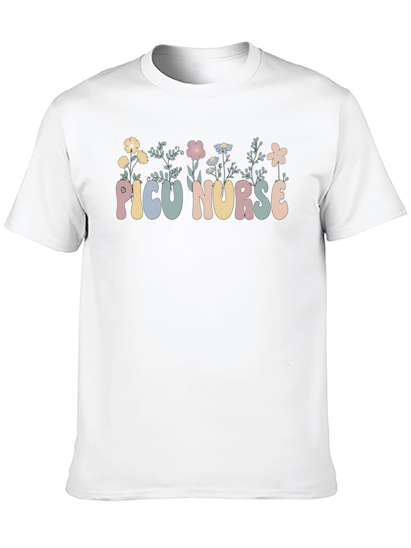 PICU Nurse Floral T-Shirt