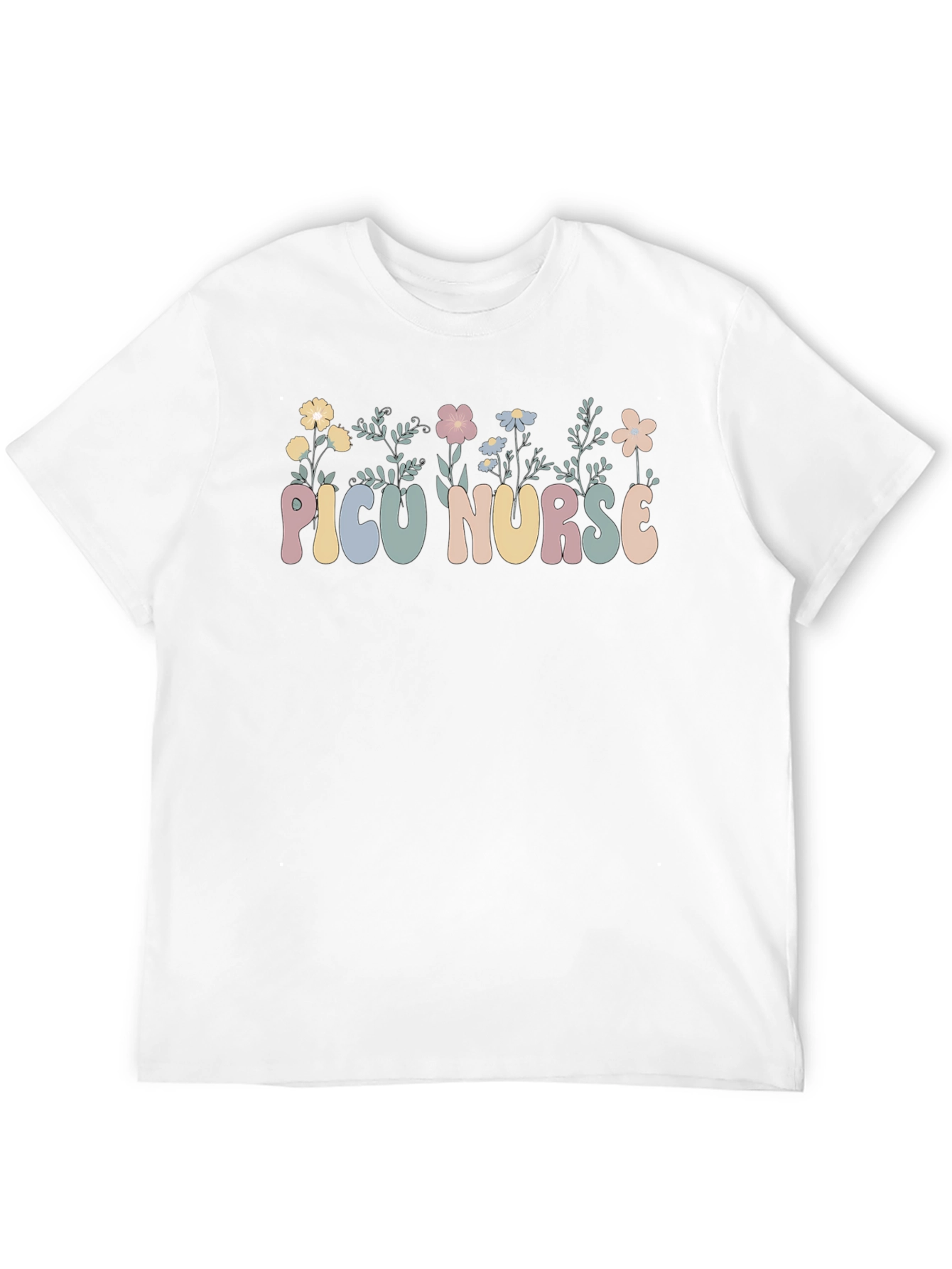 PICU Nurse Floral T-Shirt