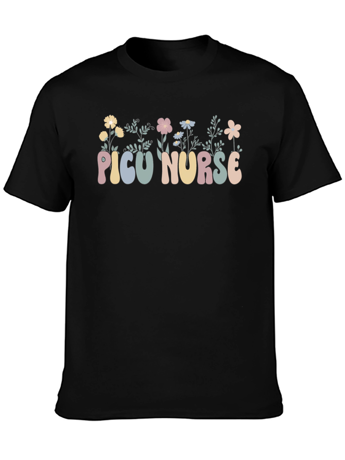 PICU Nurse Floral T-Shirt