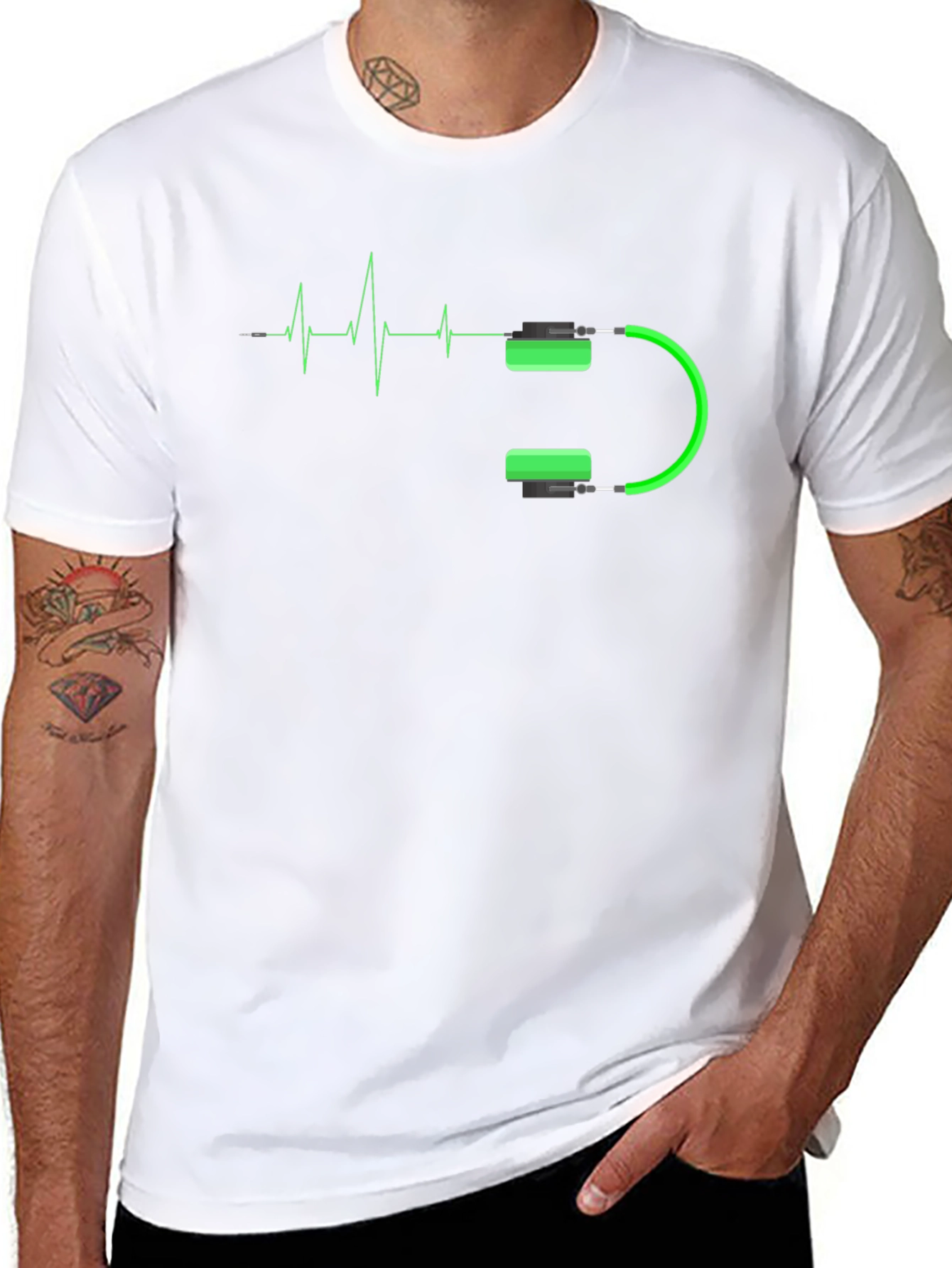 Headphone Heartbeat Graphic T-Shirt