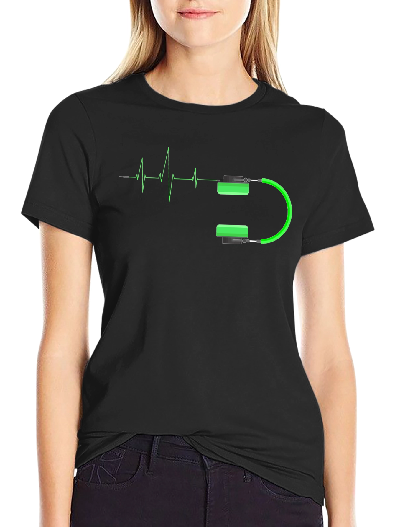 Headphone Heartbeat Graphic T-Shirt