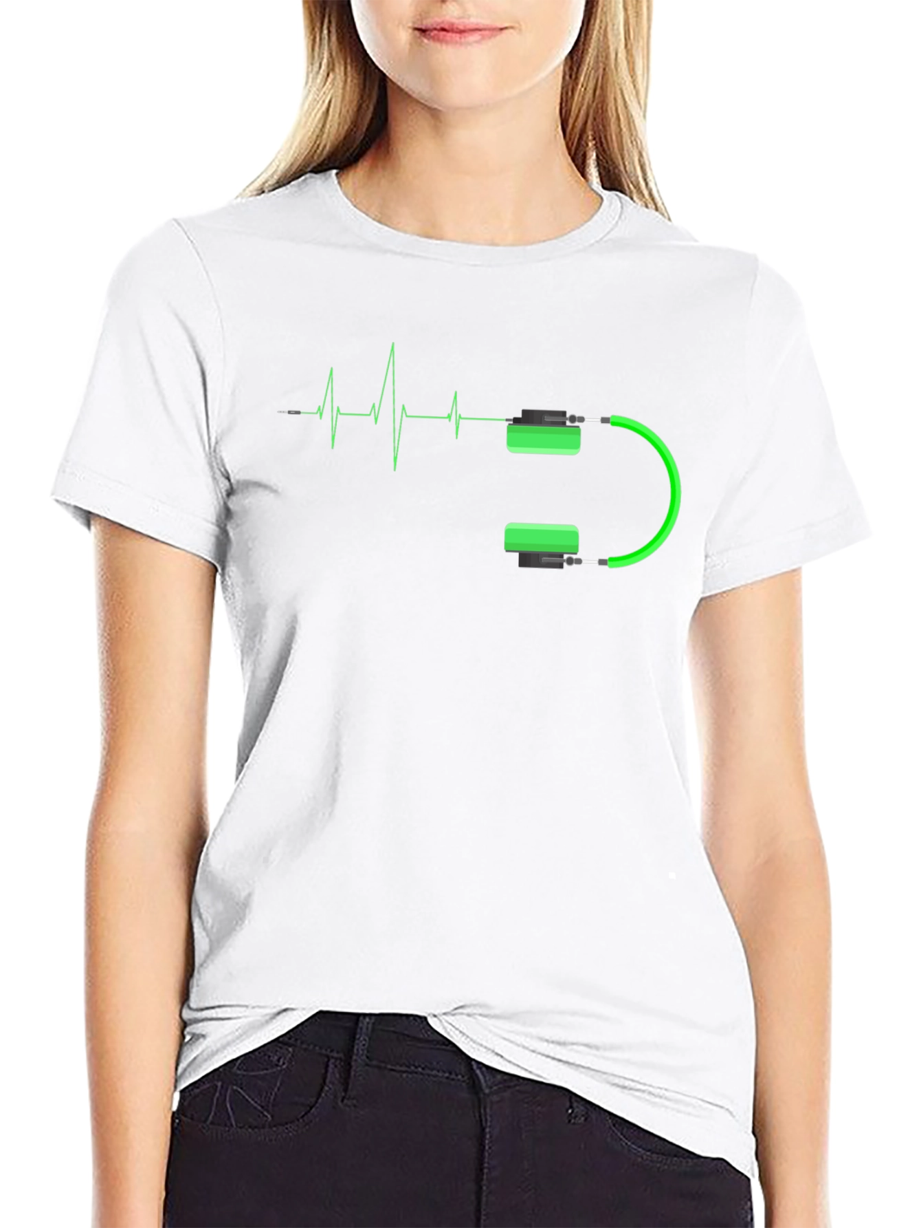 Headphone Heartbeat Graphic T-Shirt