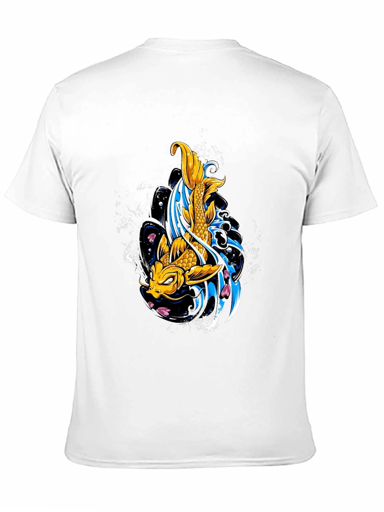 Koi Fish Graphic Tee - Black Cotton T-Shirt