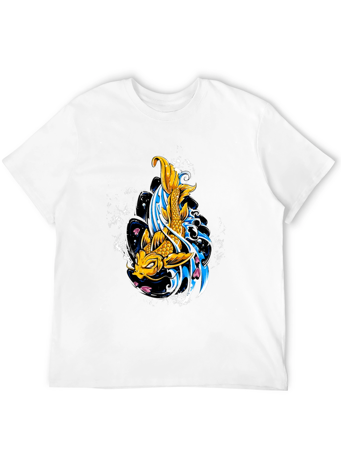 Koi Fish Graphic Tee - Black Cotton T-Shirt