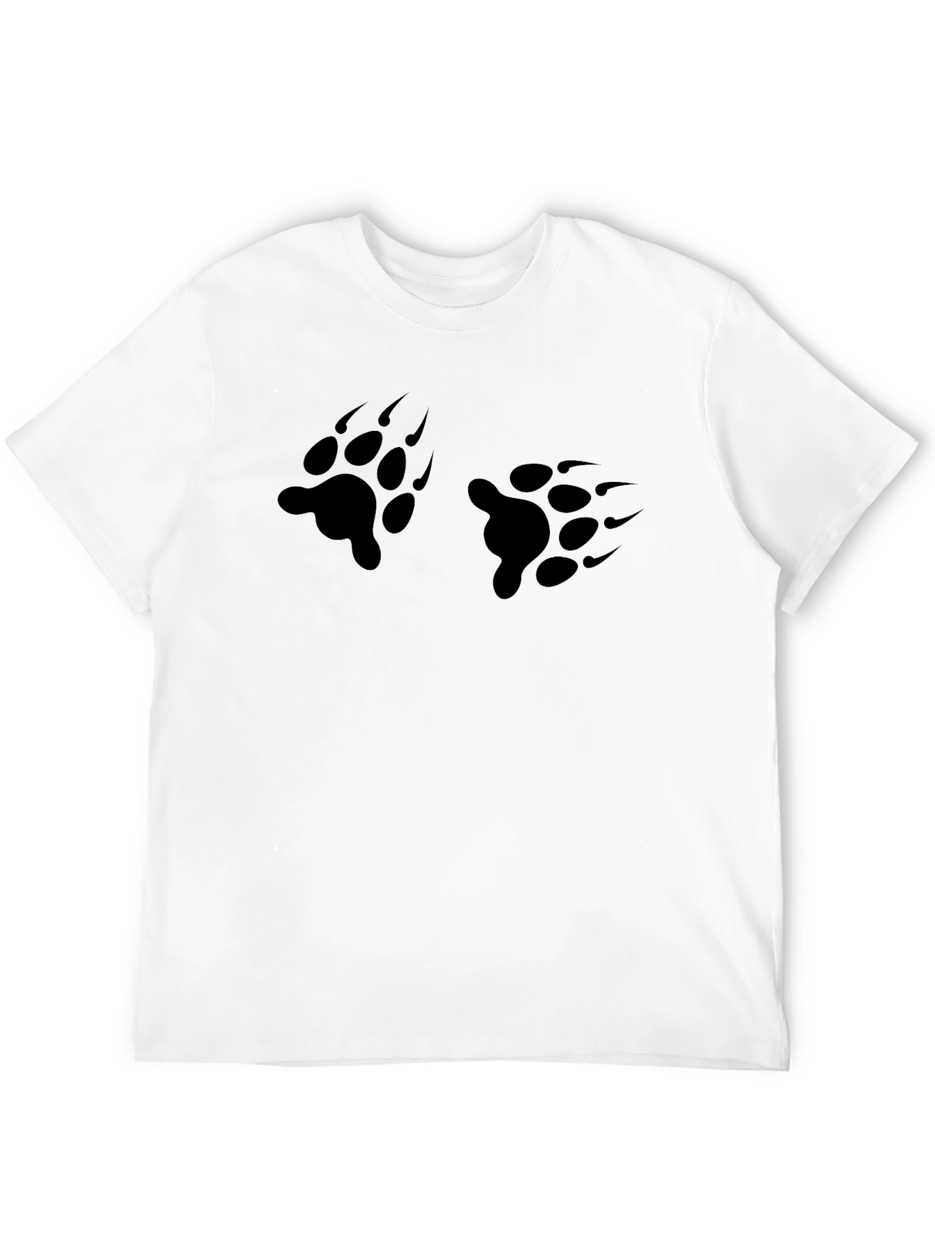 Bear Paw Print Black T-Shirt