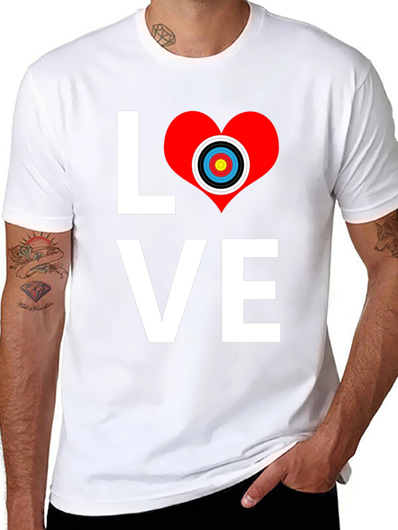 Archery Love T-Shirt Target Heart Graphic Tee