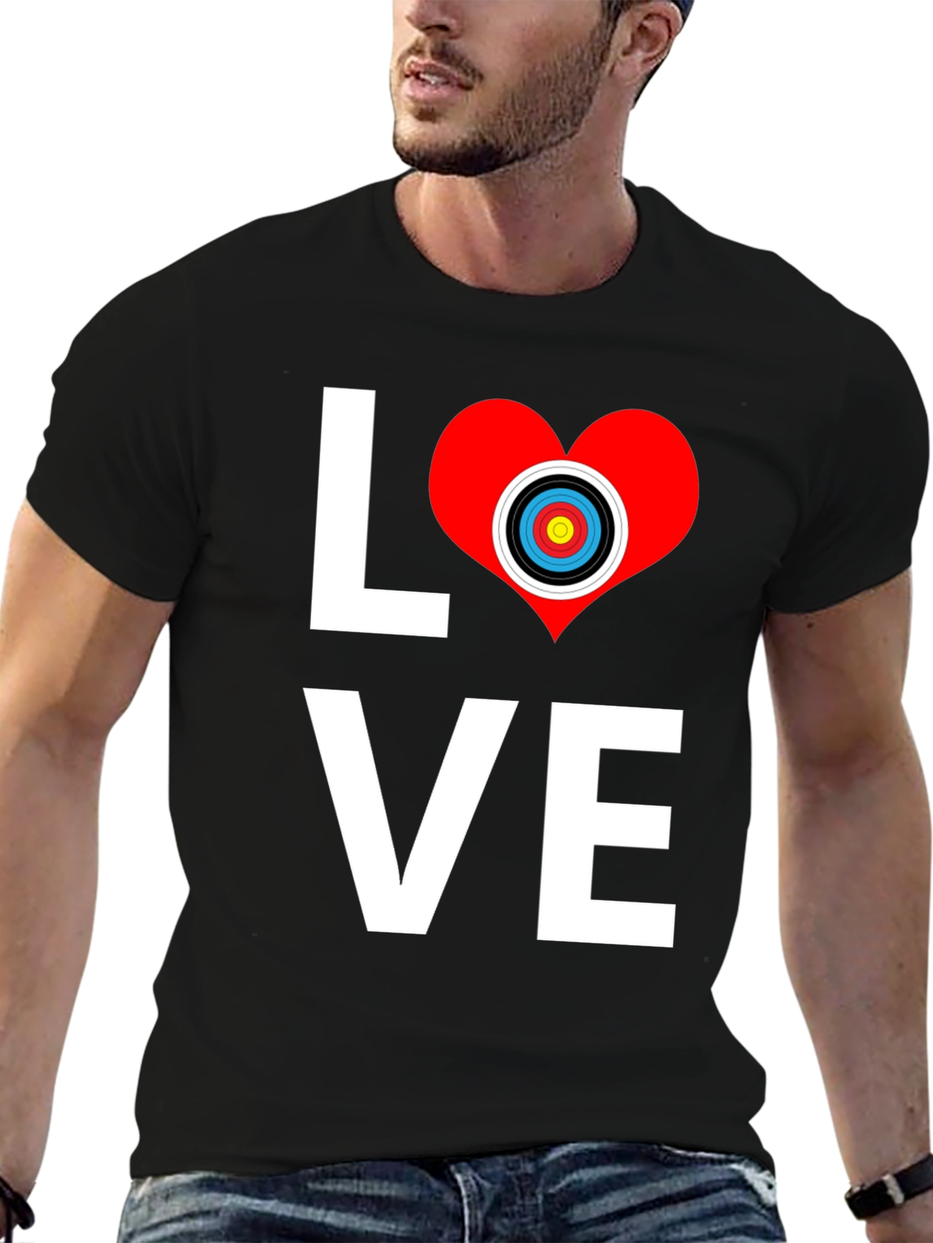 Archery Love T-Shirt Target Heart Graphic Tee