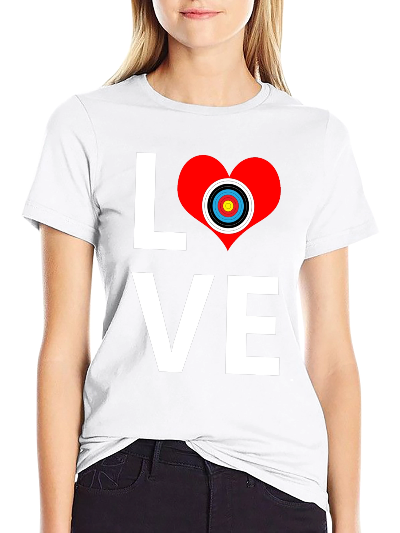 Archery Love T-Shirt Target Heart Graphic Tee