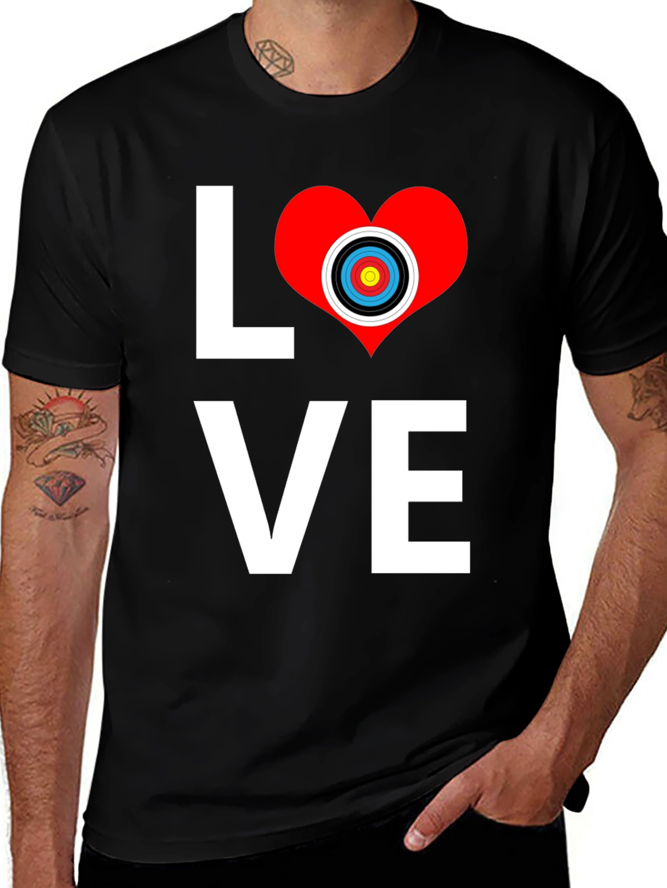 Archery Love T-Shirt Target Heart Graphic Tee
