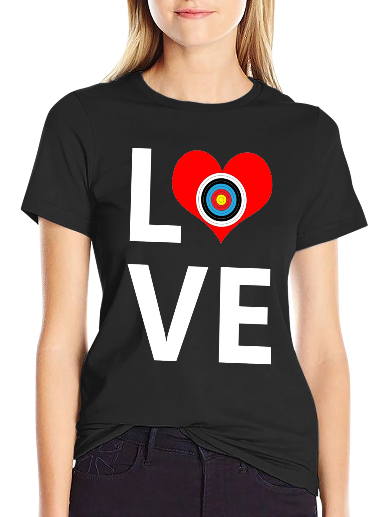 Archery Love T-Shirt Target Heart Graphic Tee