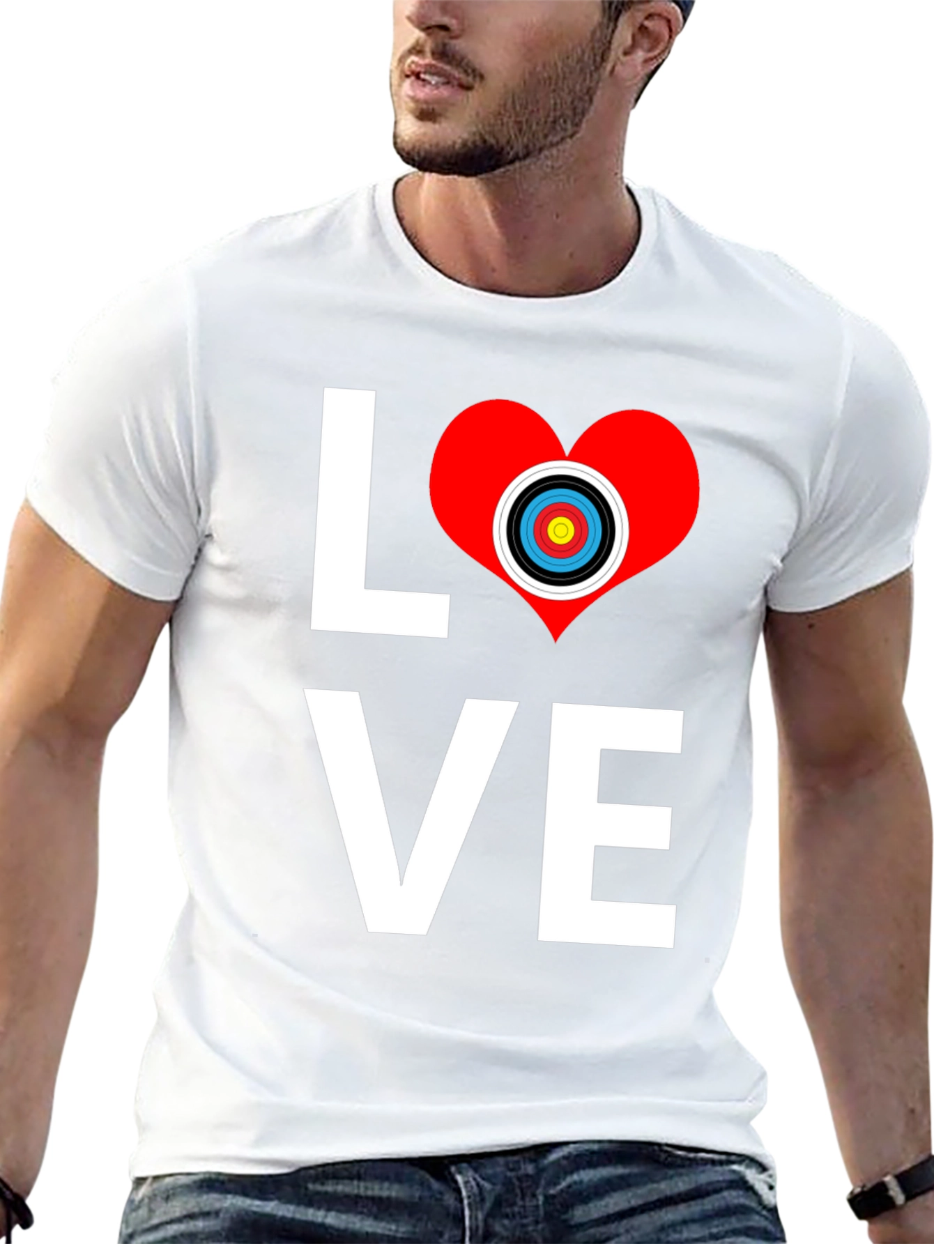Archery Love T-Shirt Target Heart Graphic Tee