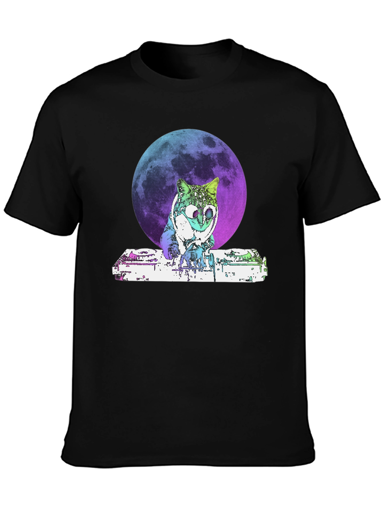 DJ Cat Moon Graphic T-Shirt