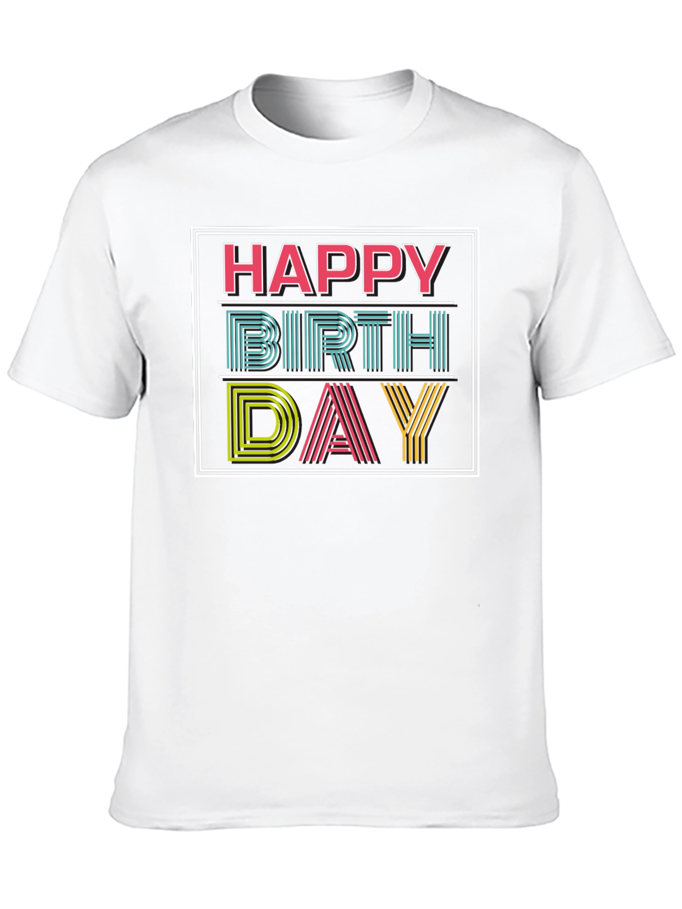Happy Birthday Graphic Print Black T-Shirt