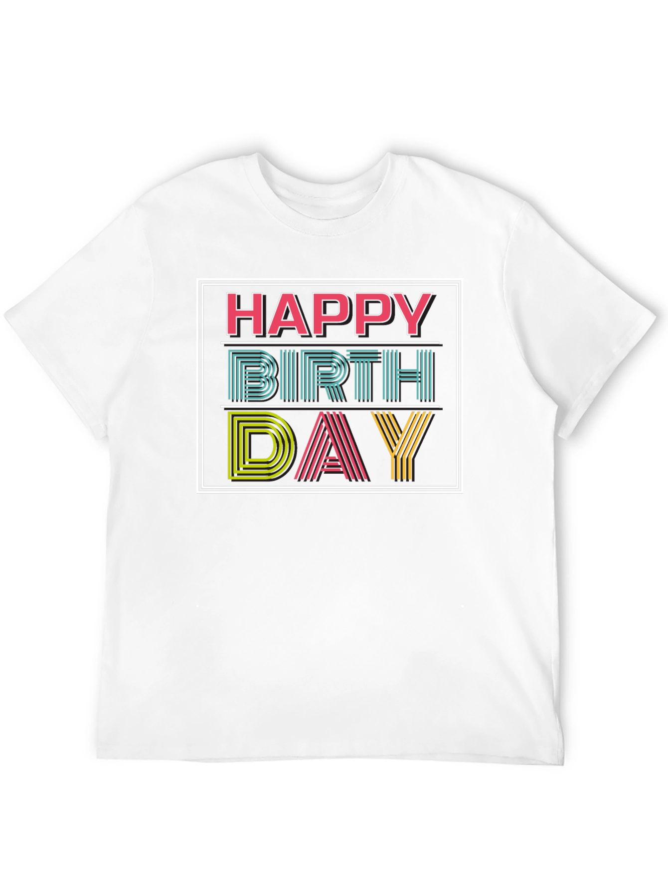 Happy Birthday Graphic Print Black T-Shirt