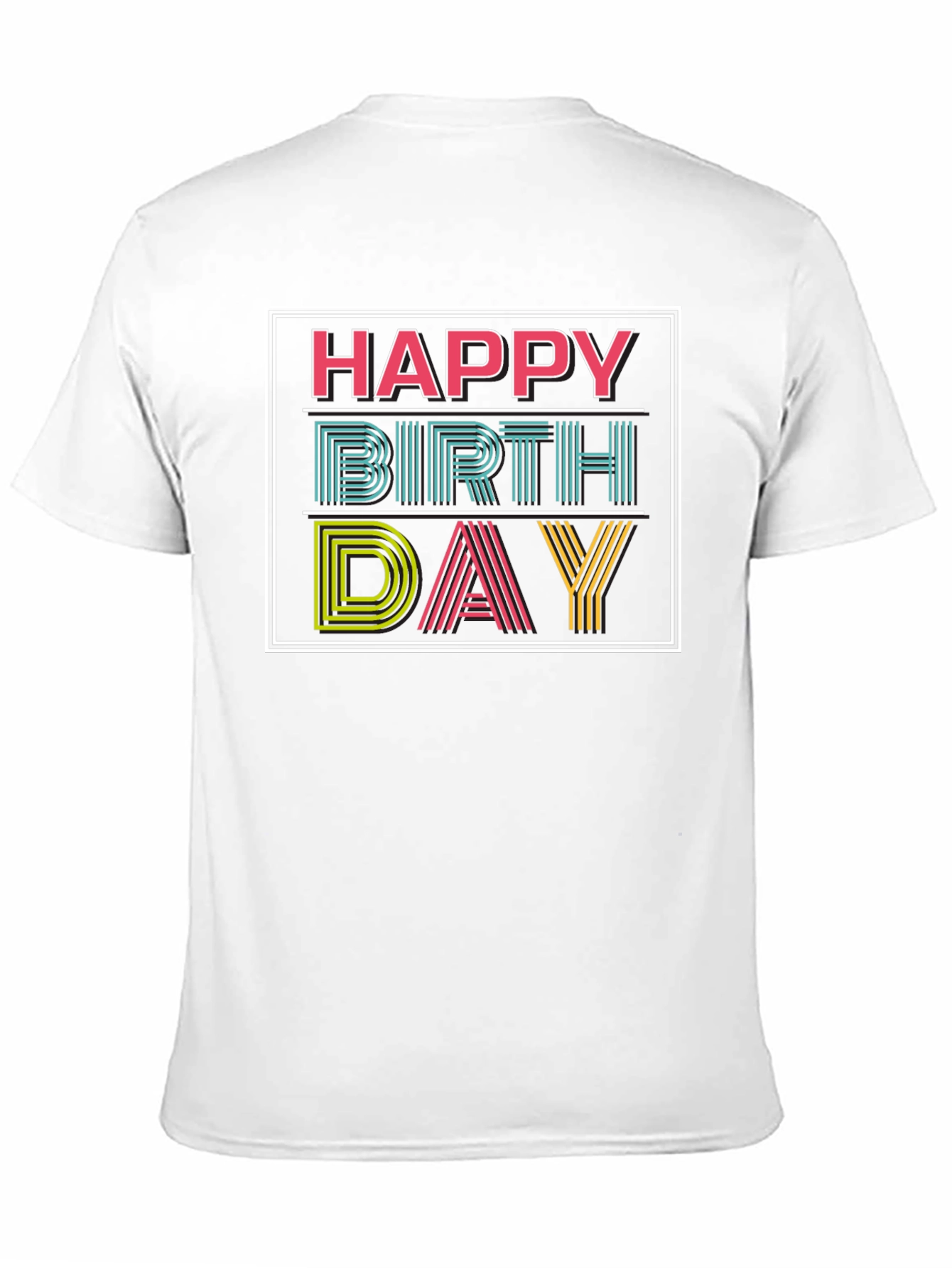 Happy Birthday Graphic Print Black T-Shirt