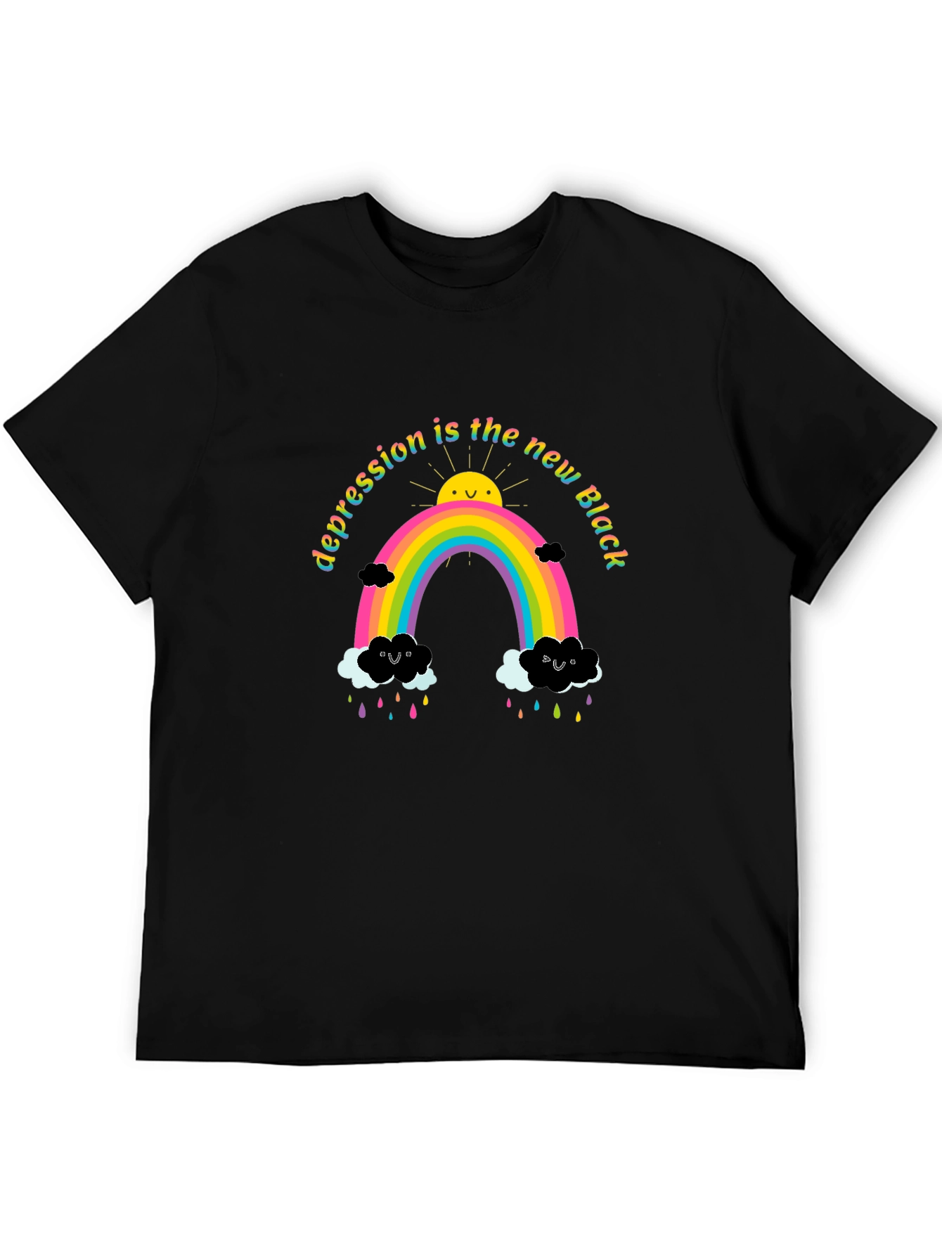 Depression Is The New Black Rainbow T-Shirt