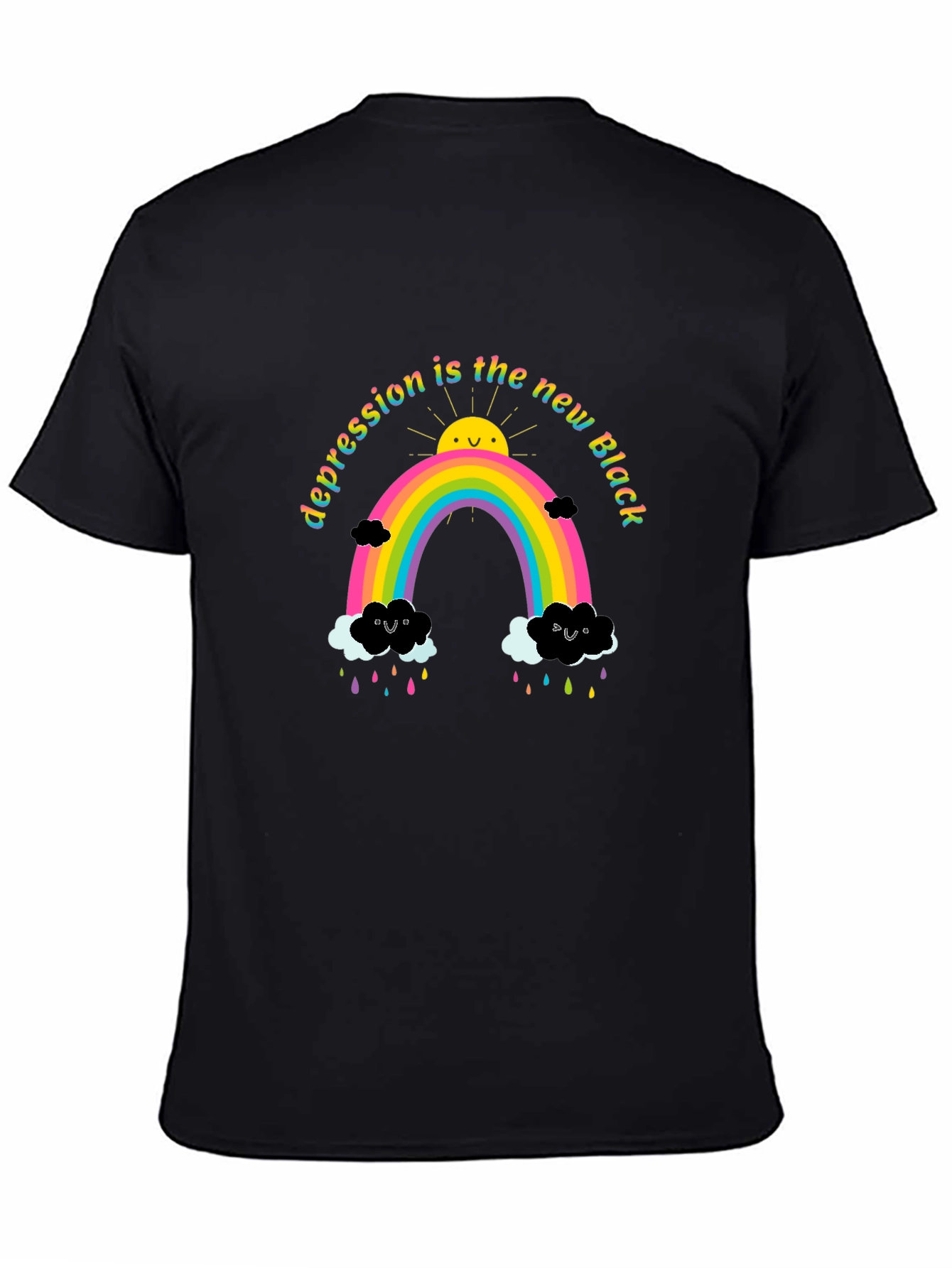 Depression Is The New Black Rainbow T-Shirt