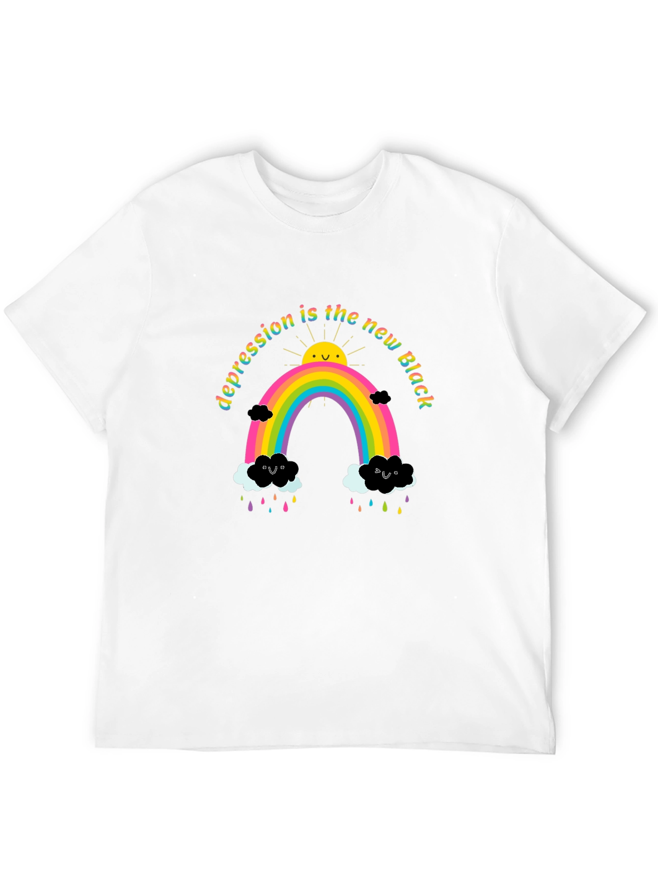 Depression Is The New Black Rainbow T-Shirt