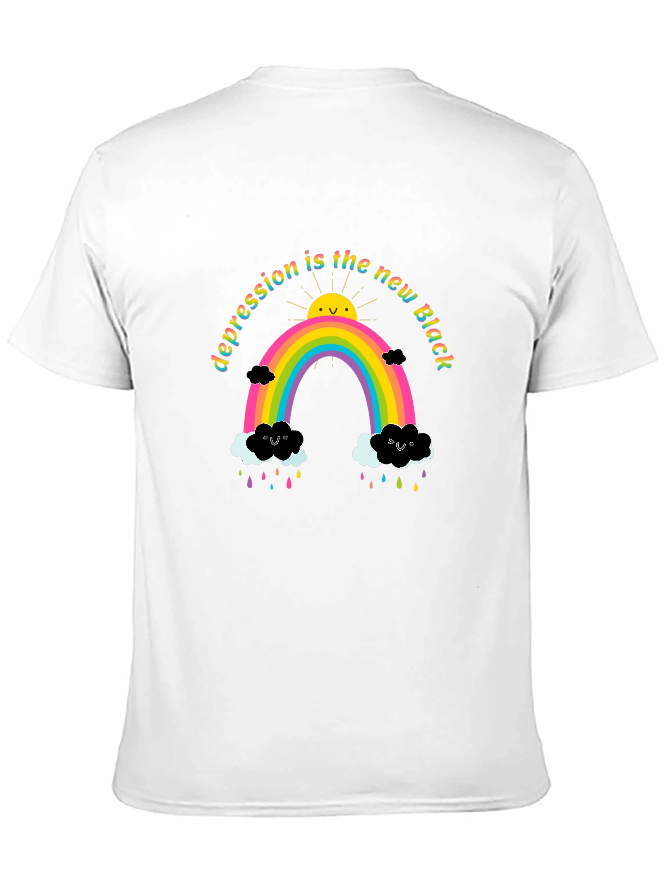 Depression Is The New Black Rainbow T-Shirt