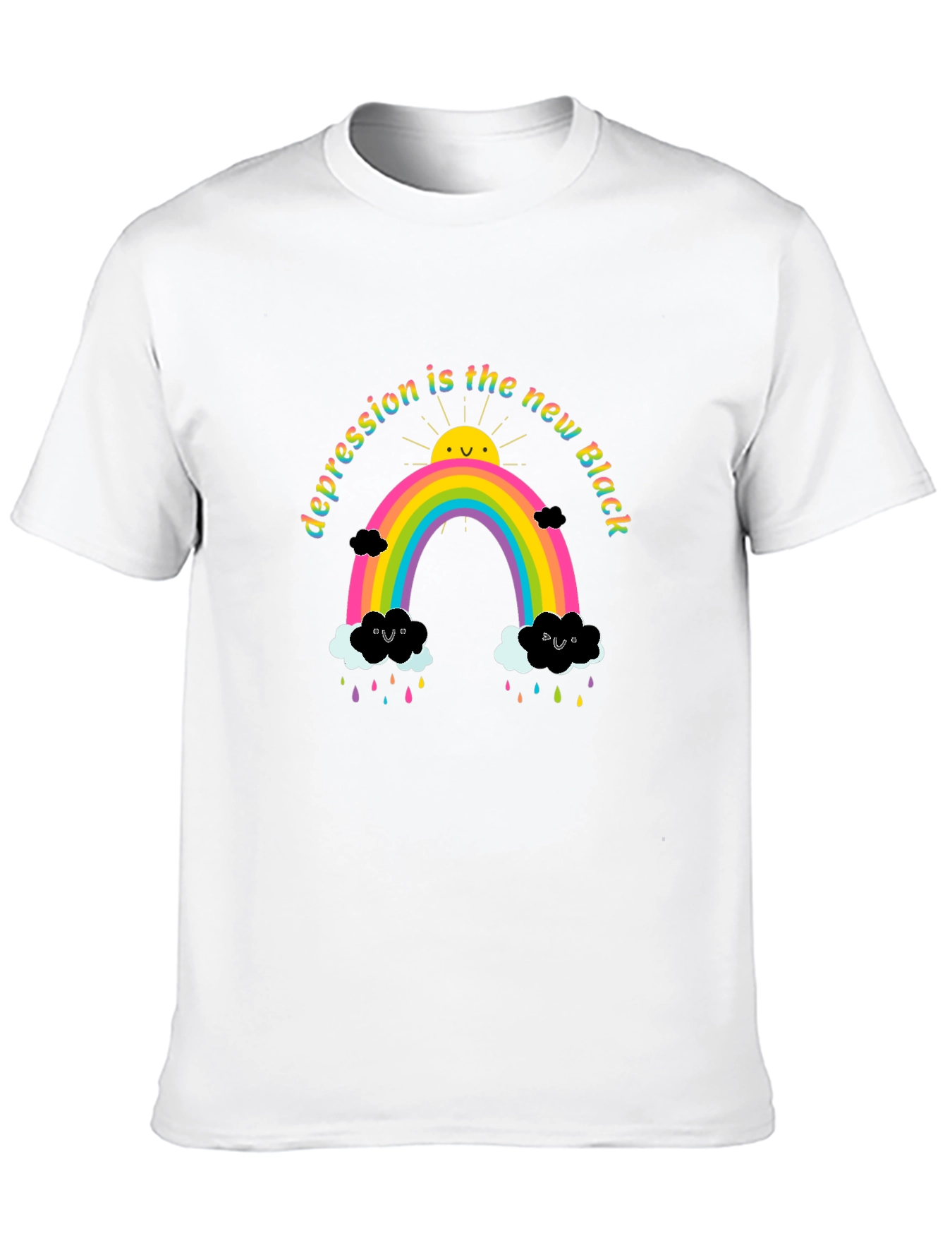 Depression Is The New Black Rainbow T-Shirt