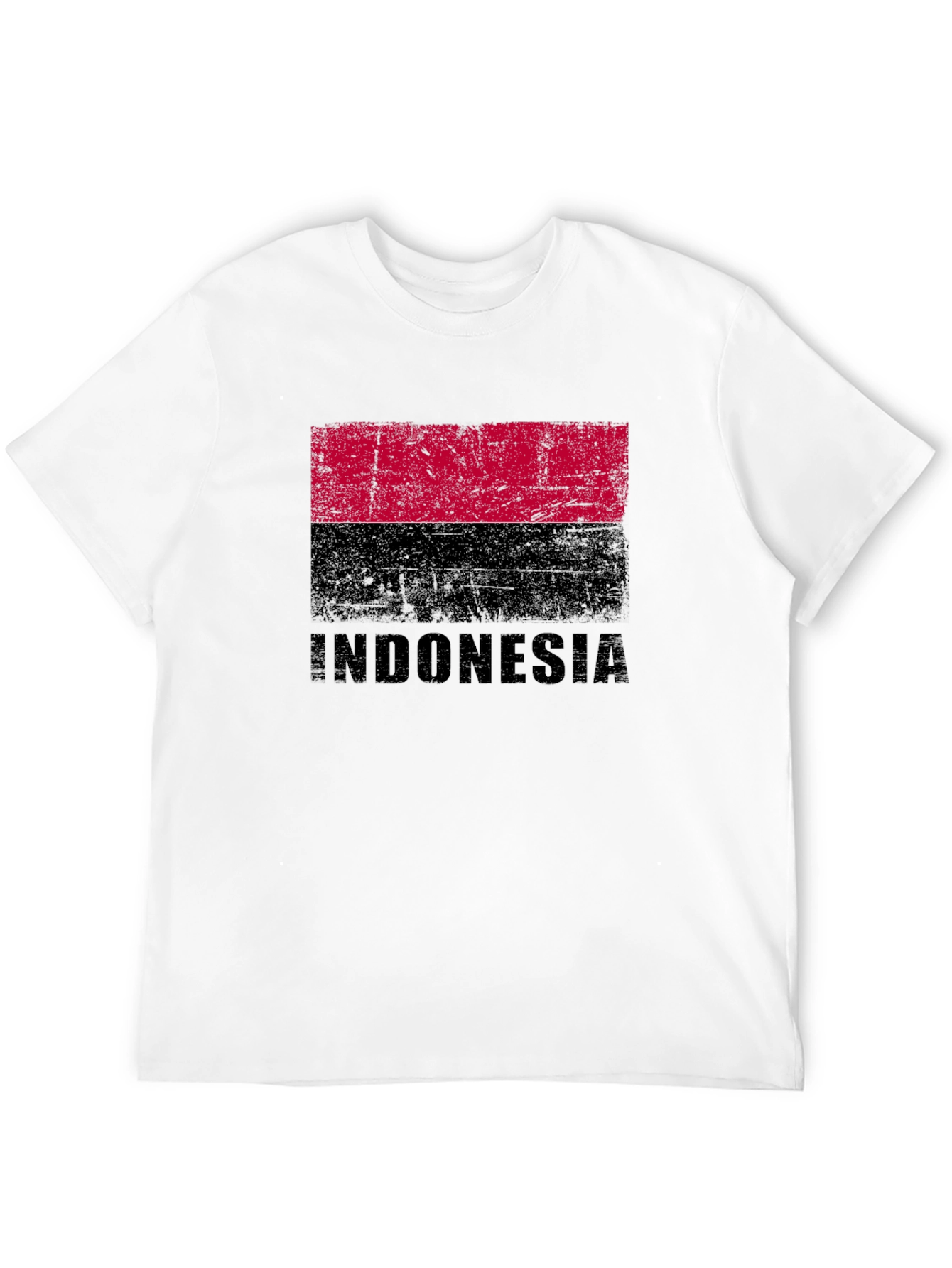 Indonesia Flag Graphic T-Shirt - Distressed Design
