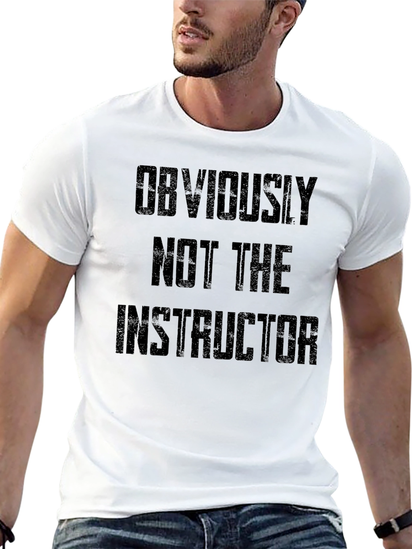 Obviously Not the Instructor Mens Black T-Shirt