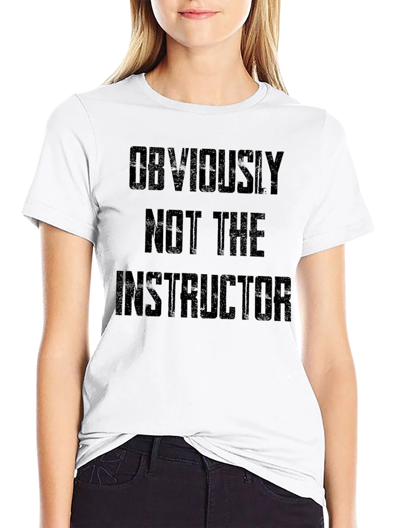 Obviously Not the Instructor Mens Black T-Shirt