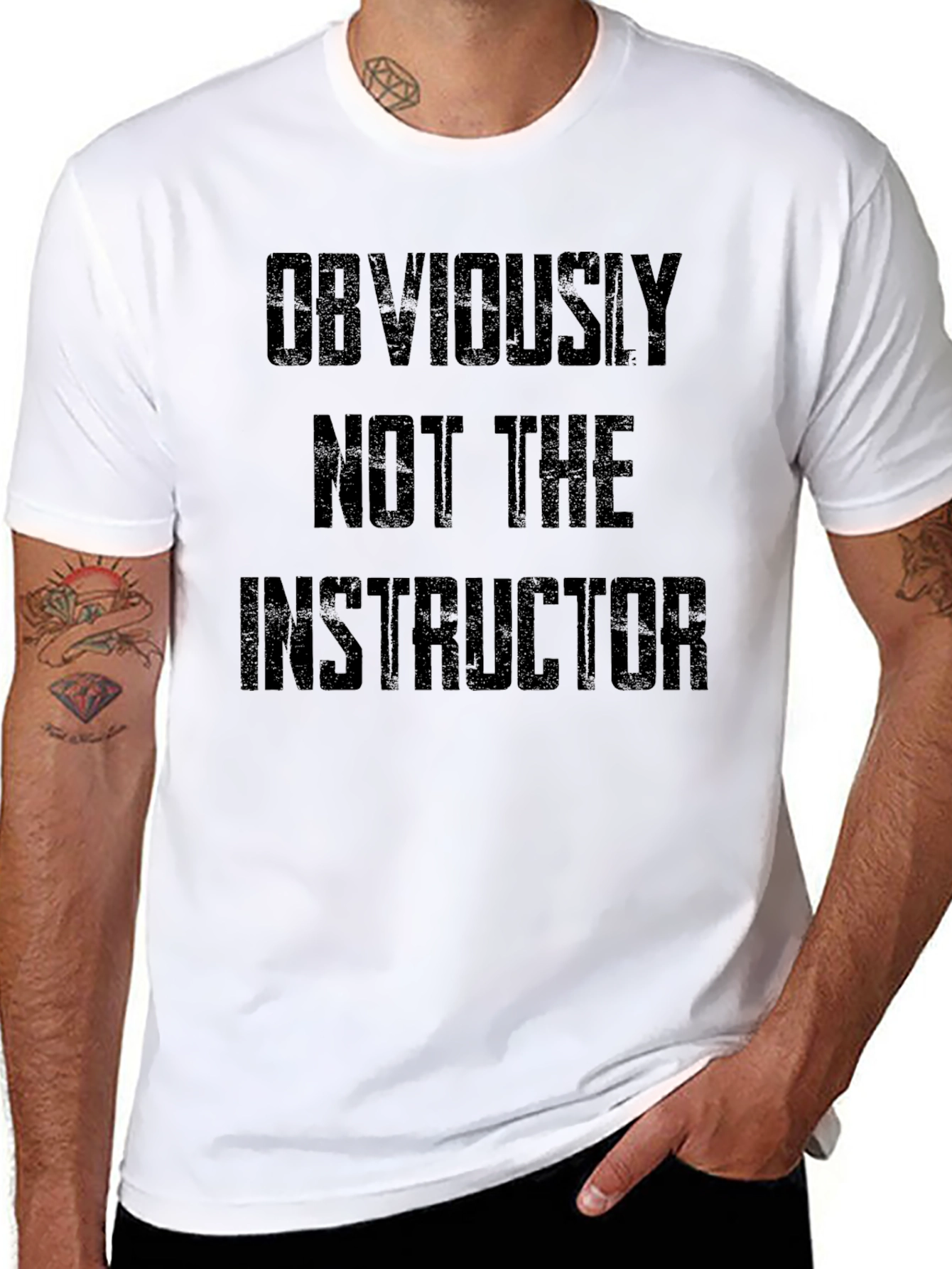 Obviously Not the Instructor Mens Black T-Shirt