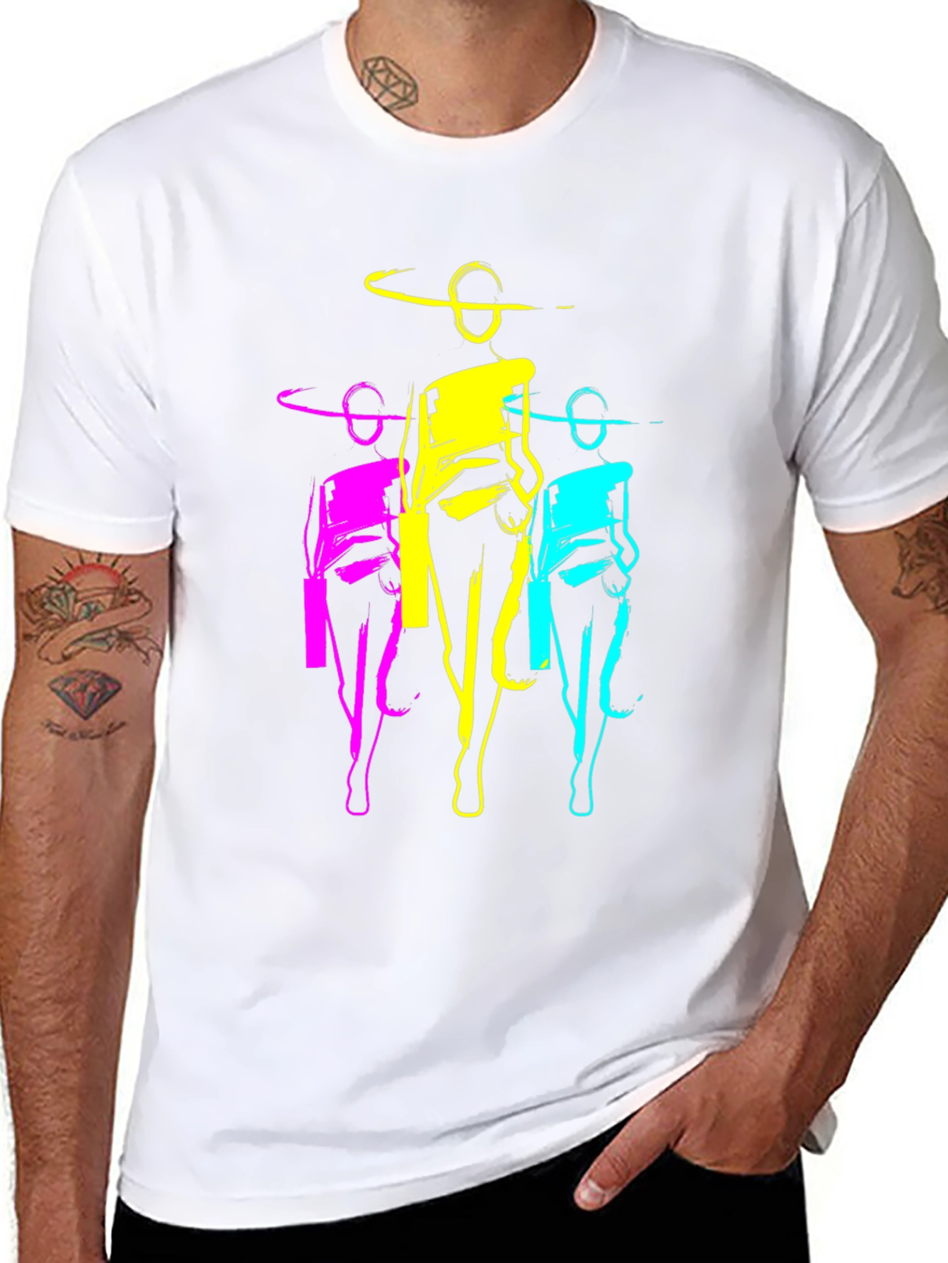Pop Art Women Graphic T-Shirt - Black Cotton Tee