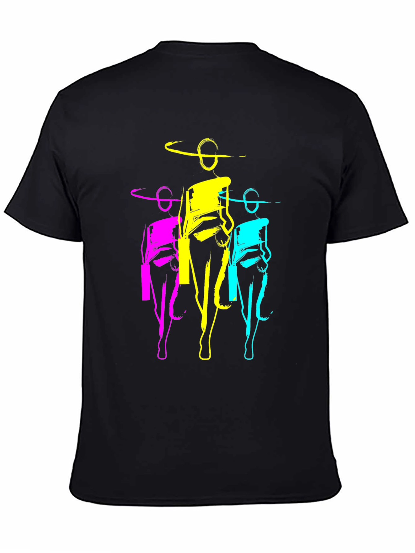 Pop Art Women Graphic T-Shirt - Black Cotton Tee