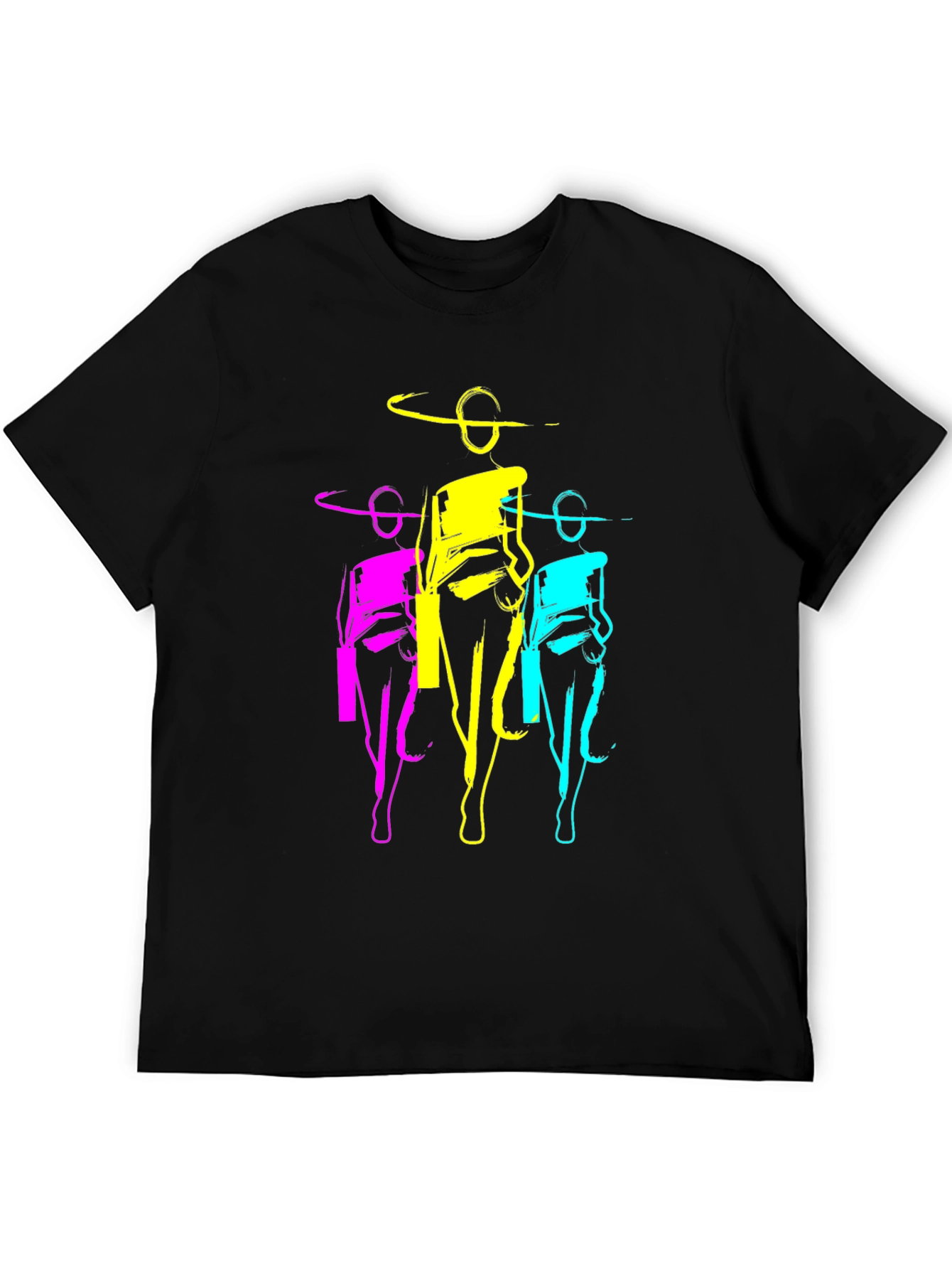 Pop Art Women Graphic T-Shirt - Black Cotton Tee