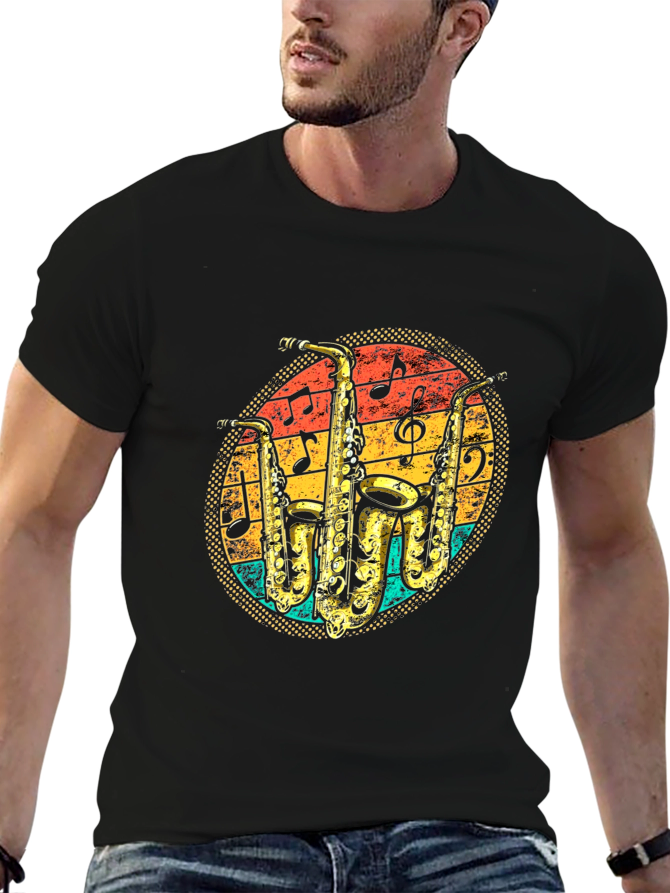 Retro Saxophone Music Lover T-Shirt