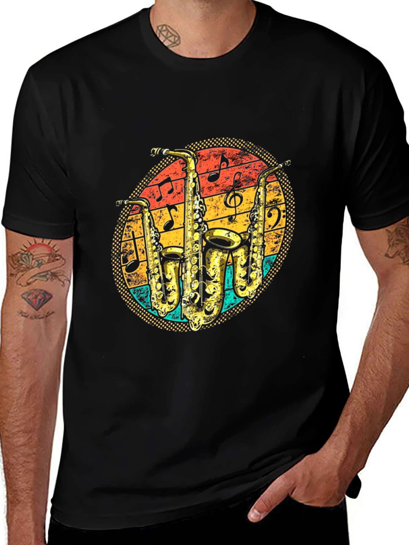 Retro Saxophone Music Lover T-Shirt