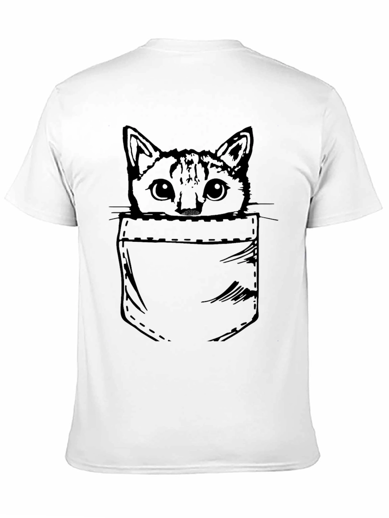 Cat Pocket T-Shirt - Cute Graphic Tee