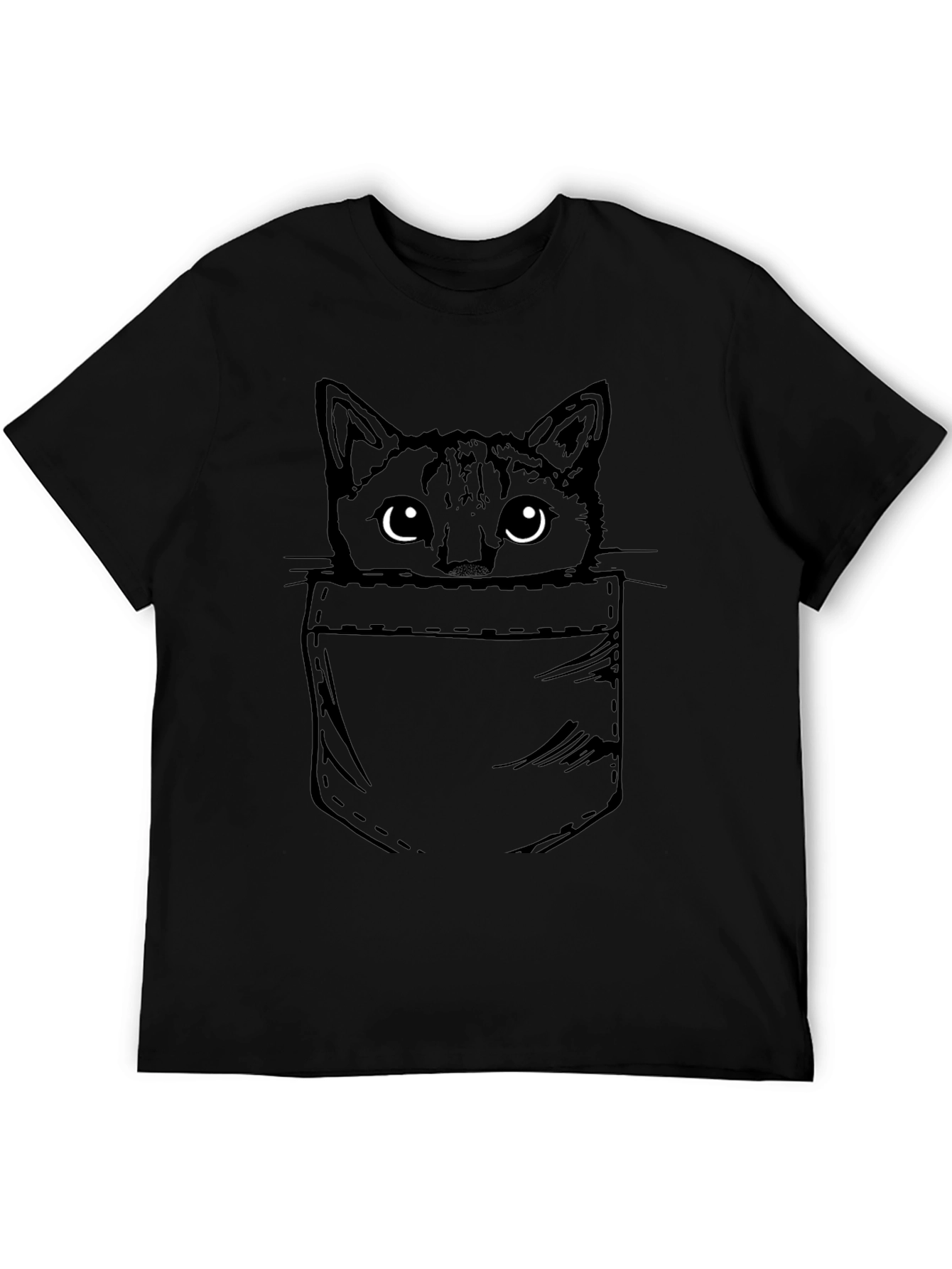 Cat Pocket T-Shirt - Cute Graphic Tee