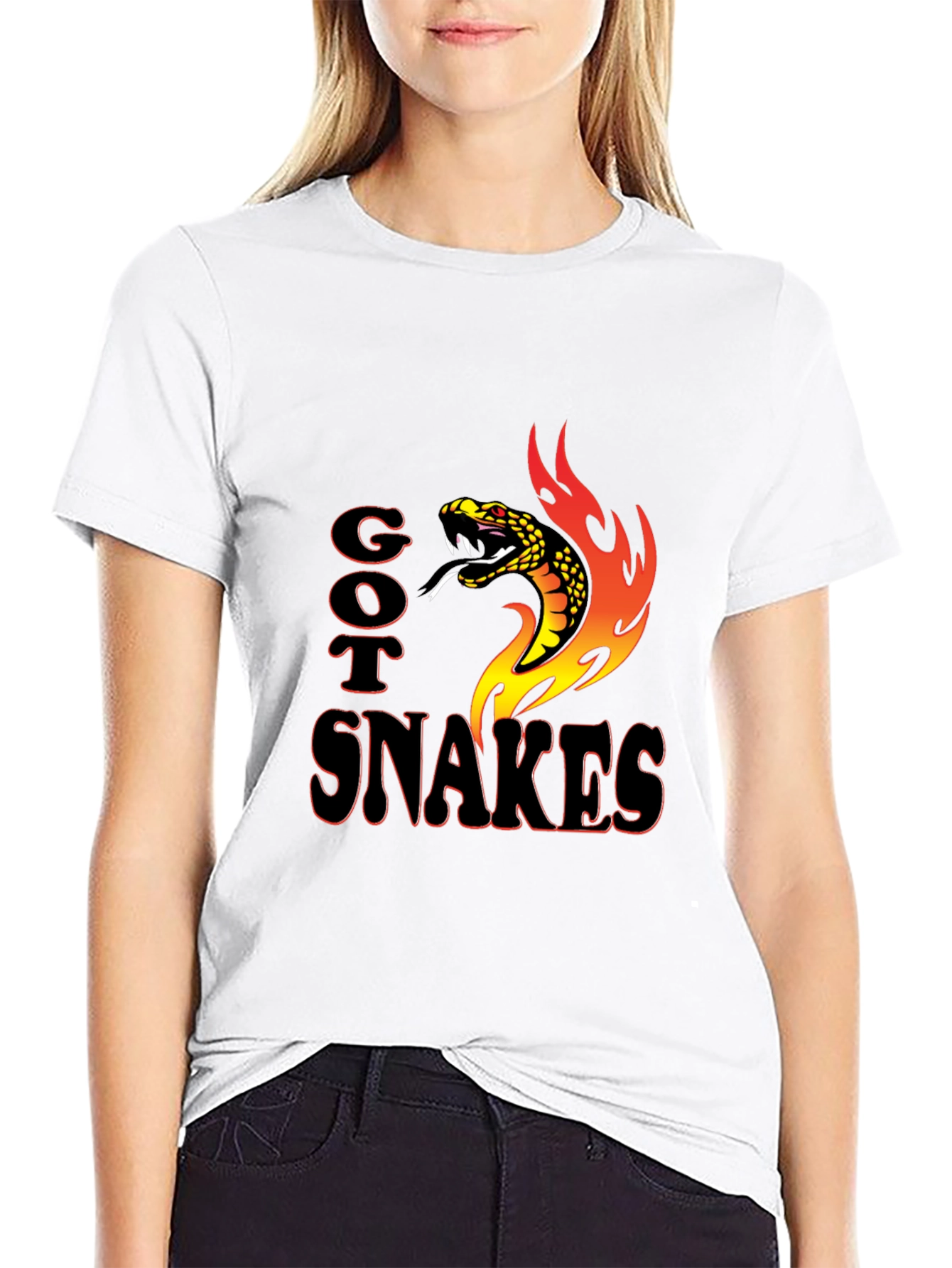 Got Snakes T-Shirt Snake & Flames Graphic